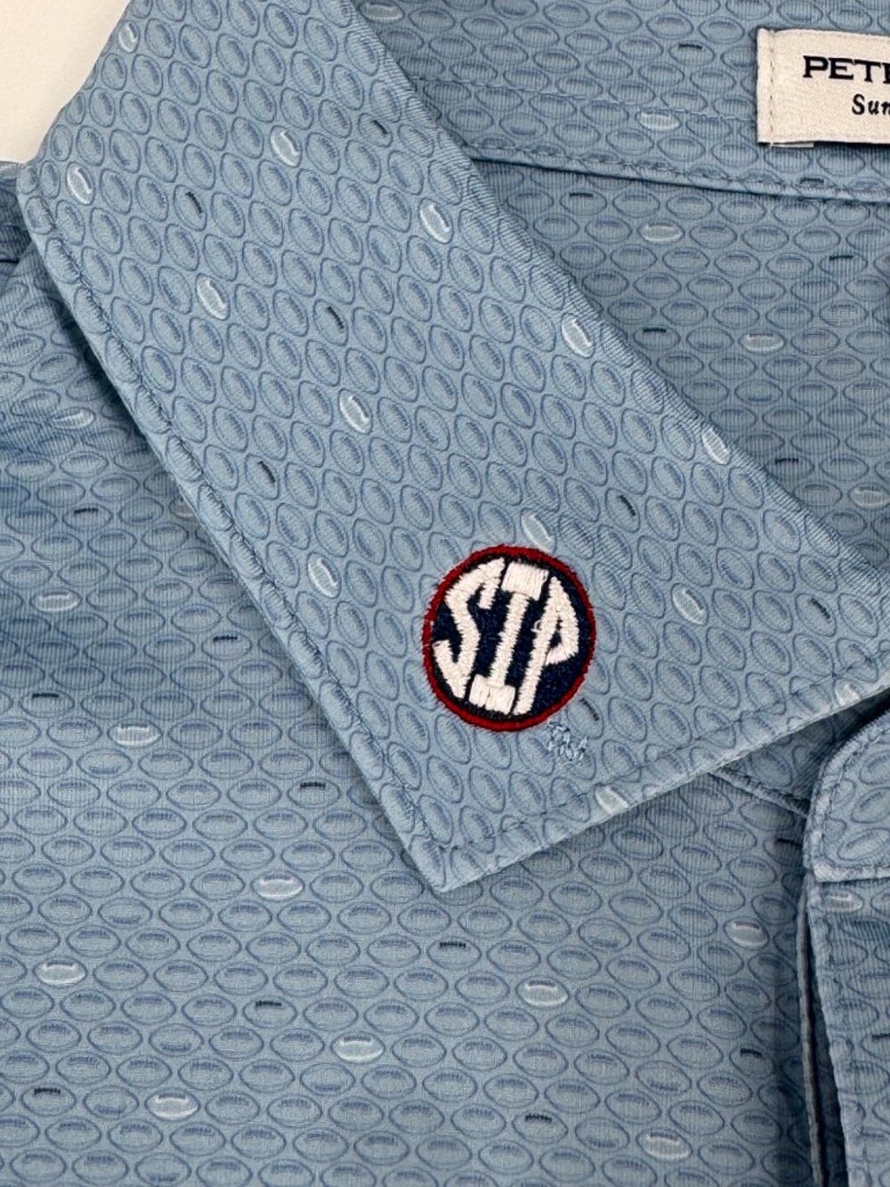 JUST RELEASED!!! POWDER BLUE OLE MISS / SIP FOOTBALL POLO! Peter Millar NWT - XL - Picture 4 of 9